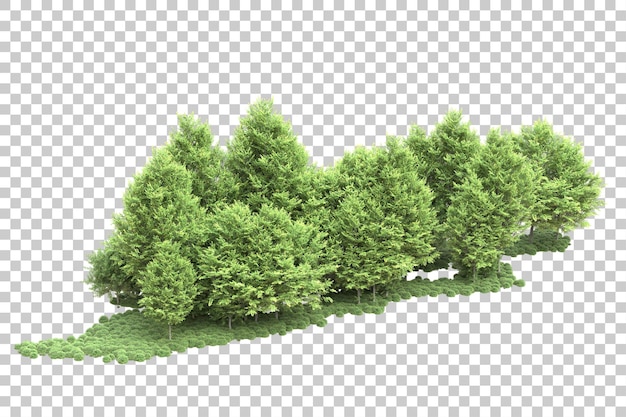 Arreglo del paisaje aislado en la ilustración de representación 3d de fondo transparente