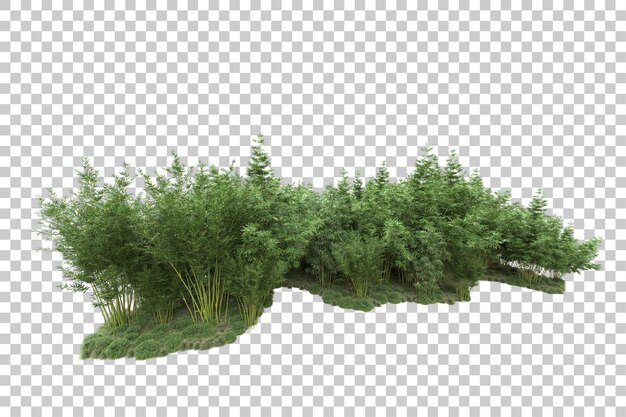 Arreglo del paisaje aislado en la ilustración de representación 3d de fondo transparente