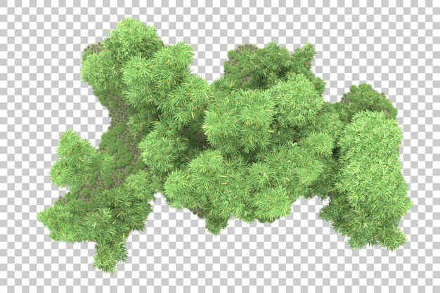 Arreglo del paisaje aislado en la ilustración de representación 3d de fondo transparente