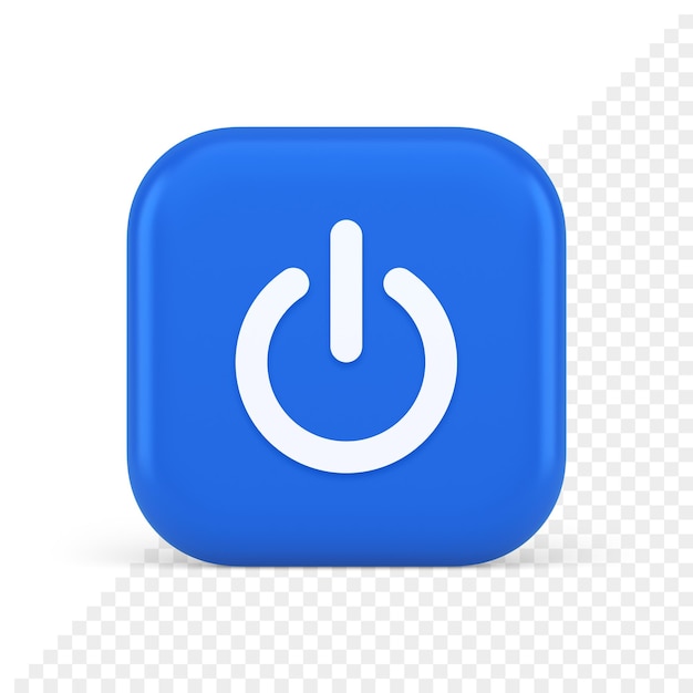 Arrêt allumer bouton interrupteur d'énergie démarrage arrêt conception d'application web icône réaliste 3d