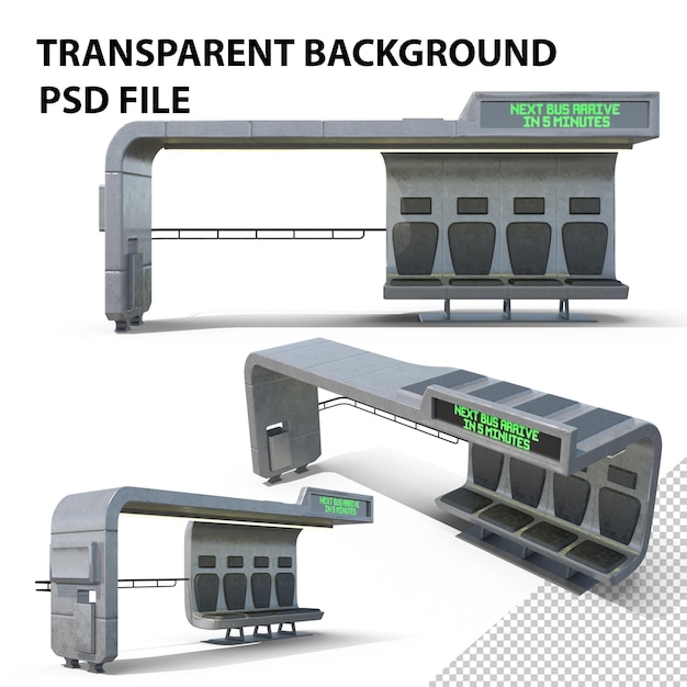 PSD arrêt de bus png