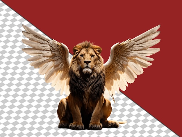 Arrière-plan 3d Ailes D'angle Avec Lumière De Lion Sur Fond Blanc