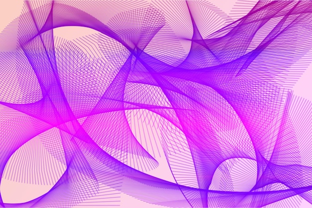 Arrière-plan abstrait avec des lignes ondulées dans des nuances de violet et de rose créant un vibrant et visuel