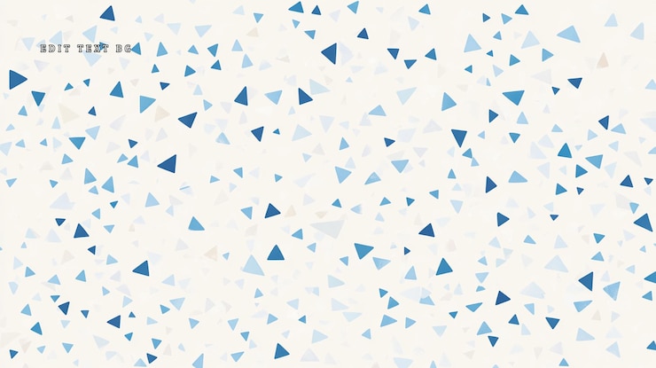 PSD arrière-plan abstrait avec de petits triangles bleus et beige éparpillés sur blanc