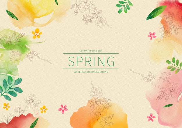 Arrière-plan à l'aquarelle du printemps