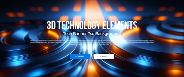 Arrière-plan De La Bannière De Technologie 3d