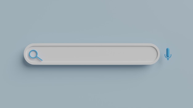 Arrière-plan de la barre de recherche vide minimal. concept de recherche Web. Rendu 3D