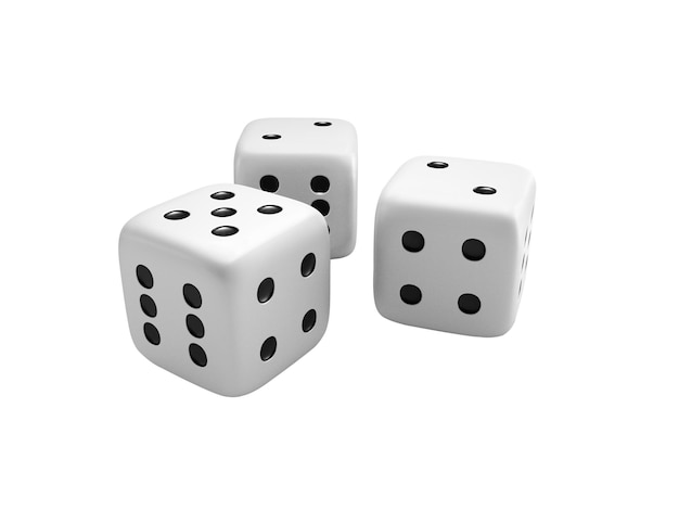 Arrière-plan blanc transparent avec des dés