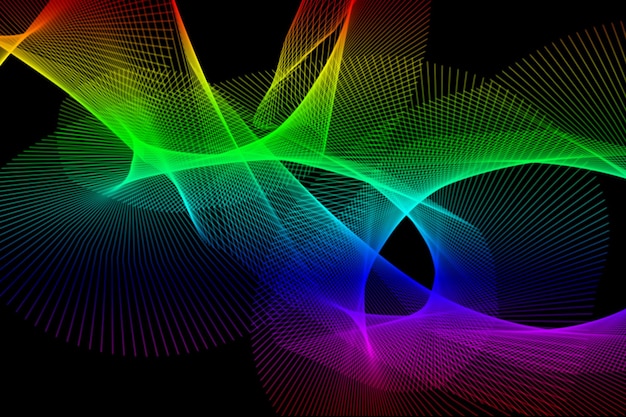 un arrière-plan coloré avec une ligne colorée arc-en-ciel et un arc- en-ciel vert et bleu et rose et rouge