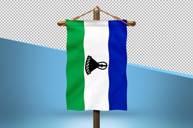 Arrière-plan De Conception De Drapeau Accrocher Lesotho