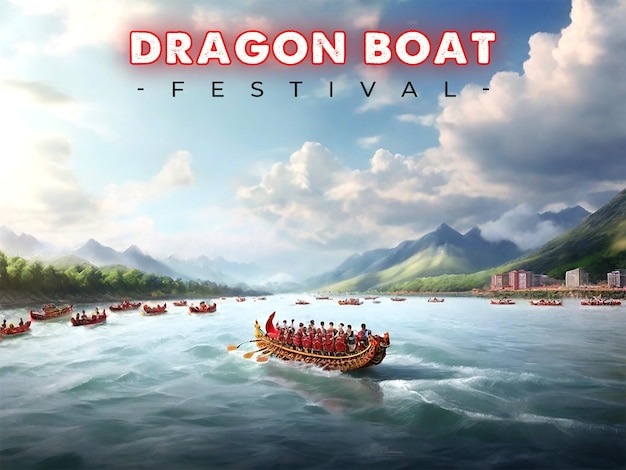 PSD arrière-plan du festival des bateaux dragon