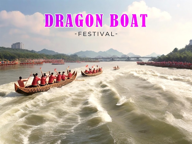 PSD arrière-plan du festival des bateaux dragon