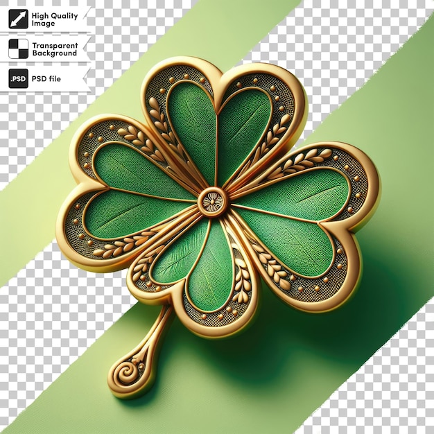 PSD arrière-plan du jour de saint-patrick avec une fleur sur un fond transparent avec une couche de masque modifiable