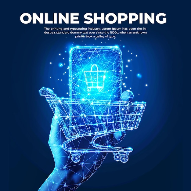 PSD arrière-plan du modèle de shopping en ligne