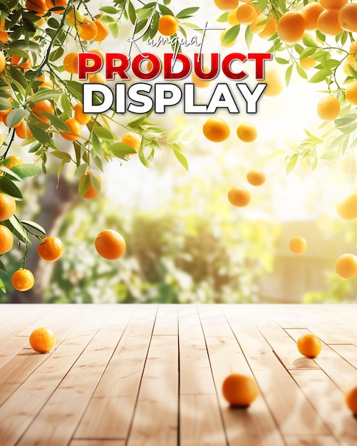 Arrière-plan Du Modèle De Vitrine De Produit Kumquat