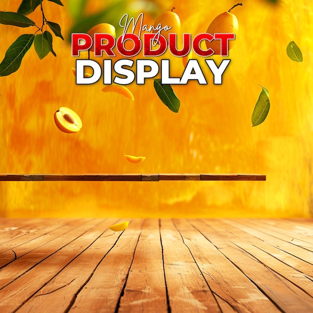 PSD arrière-plan du modèle de vitrine de produits mango