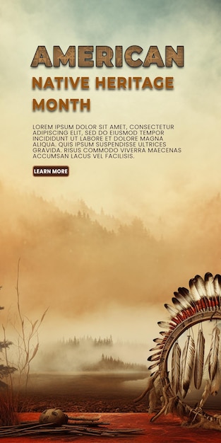 PSD arrière-plan du patrimoine indien amérindien premier jour du patrimoine amérindien ai généré
