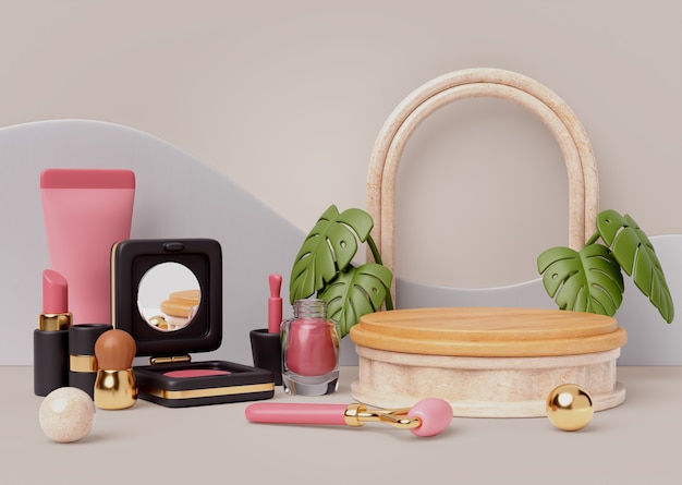 Arrière-plan du podium des ventes de beauté