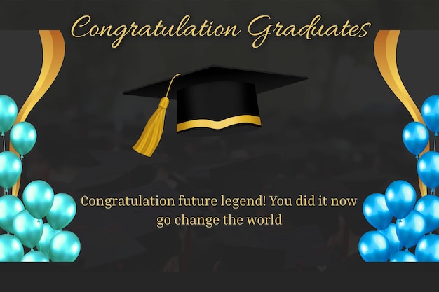 Arrière-plan élégant de la célébration de la remise des diplômes moderne avec illustration de bonnet de confetti