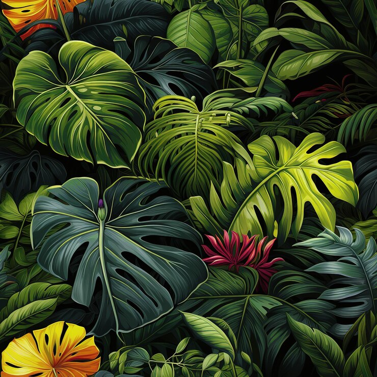 PSD arrière-plan des feuilles tropicales