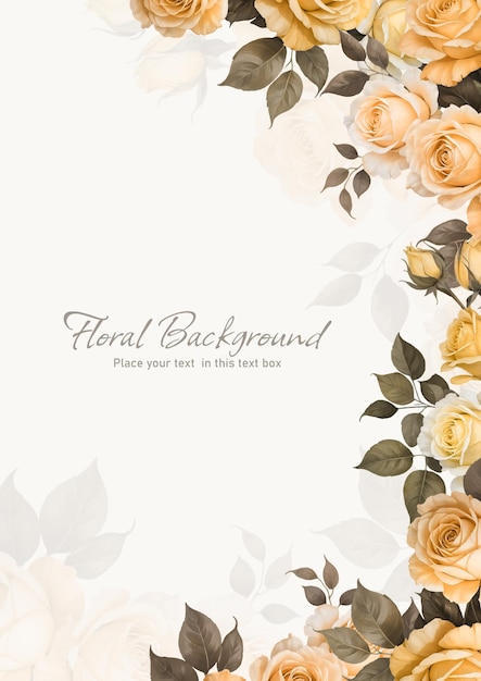 Un arrière-plan floral élégant avec des roses jaunes