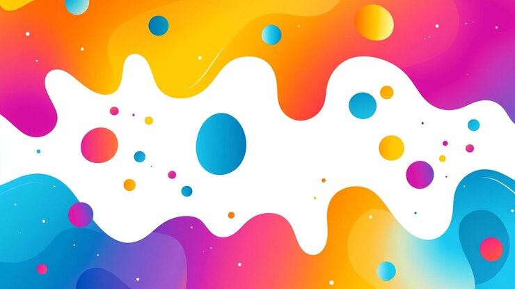 PSD arrière-plan de formes et de points liquides abstraits et colorés