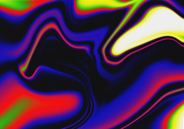 Arrière-plan de gradient de marbre ondulé liquide de couleur bleu noir rétro avec une texture granuleuse de bruit liquide