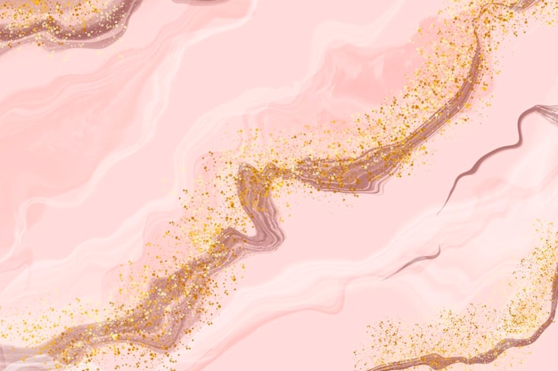 Arrière-plan de haute qualité à la texture liquide de marbre d'or rose rose
