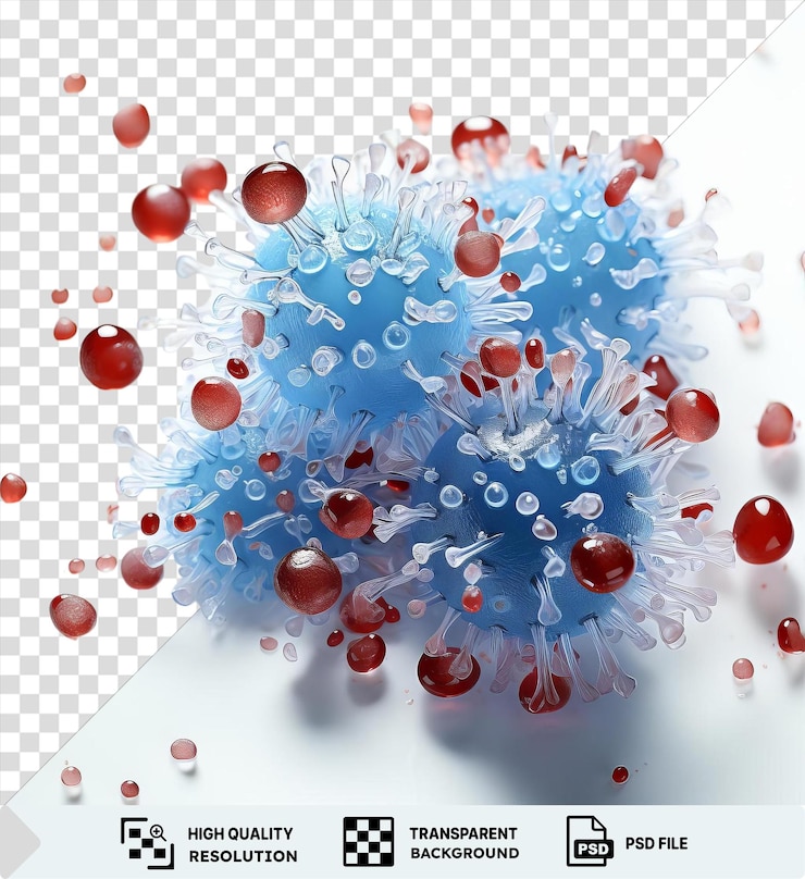 PSD arrière-plan isolé photographiques réalistes immunologues anticorps sur un globule rouge png clipart png psd