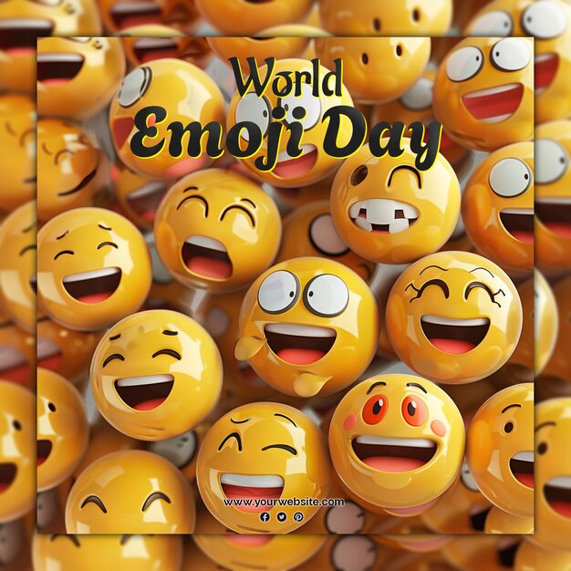 PSD arrière-plan de la journée mondiale des emoji