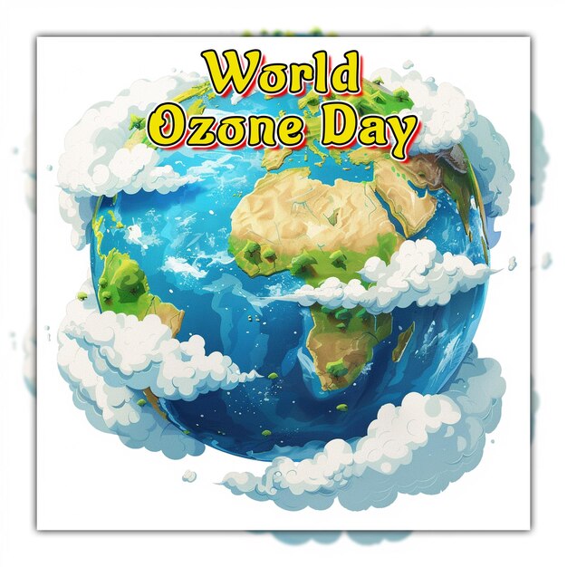 PSD arrière-plan de la journée mondiale de l'ozone pour la conception de messages sur les médias sociaux