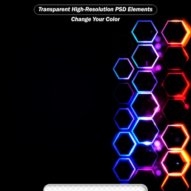 PSD arrière-plan lumineux abstrait avec des hexagones