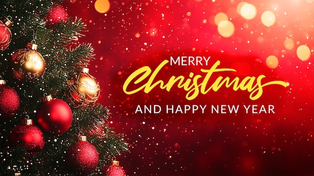 Arrière-plan de Noël avec thème rouge de texte modifiable