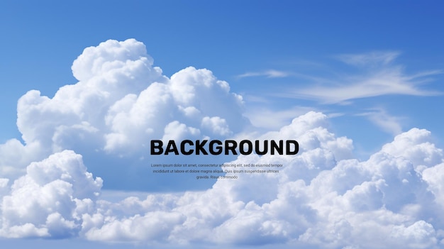 Arrière-plan avec des nuages de ciel bleu et de l'espace pour le PSD