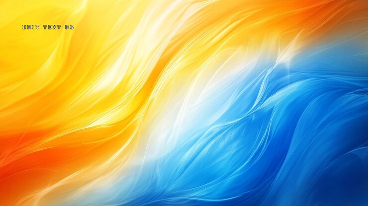 PSD arrière-plan d'onde orange et bleu vibrant et tourbillonnant abstrait