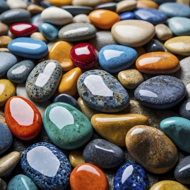 PSD arrière-plan de pierres de plage colorées illustration de pierres colorées de plage