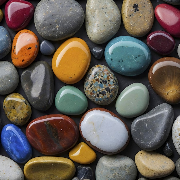 PSD arrière-plan de pierres de plage colorées illustration de pierres colorées de plage