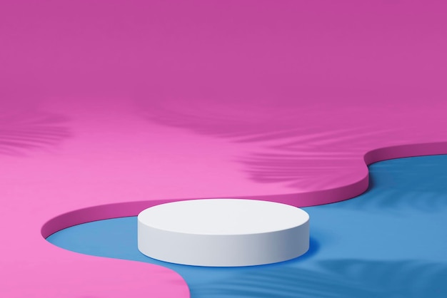 Arrière-plan de produit de beauté rose maquette de podium d'eau 3D psd