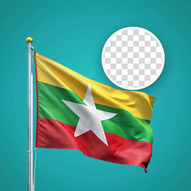 Arrière-plan Réaliste Du Drapeau Du Myanmar