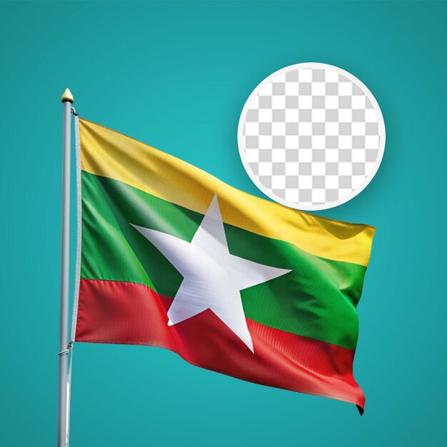 PSD arrière-plan réaliste du drapeau du myanmar