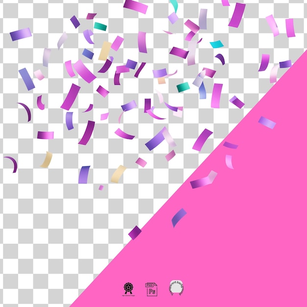 un arrière-plan rose avec un fond rose avec des confettis et une place pour un logo