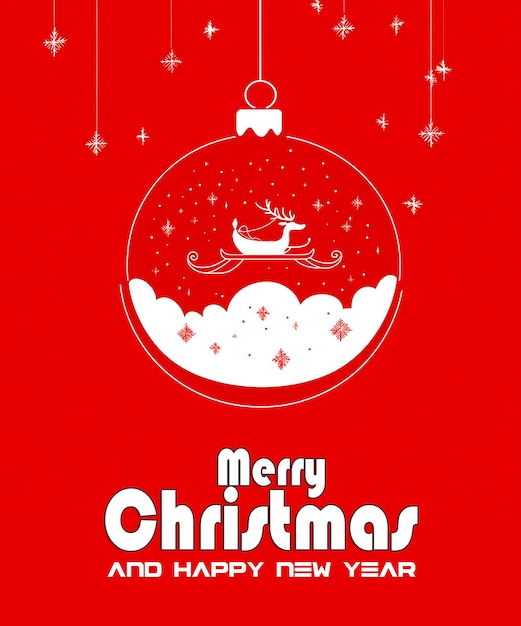Arrière-plan rouge de Noël avec une carte de vœux pour le Nouvel An