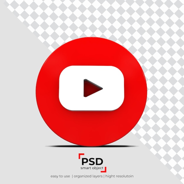 Arrière-plan de transparence de l'application de vue de face de YouTube et objets flottants