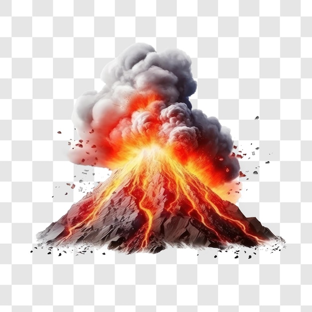 PSD arrière-plan de transparence des volcans