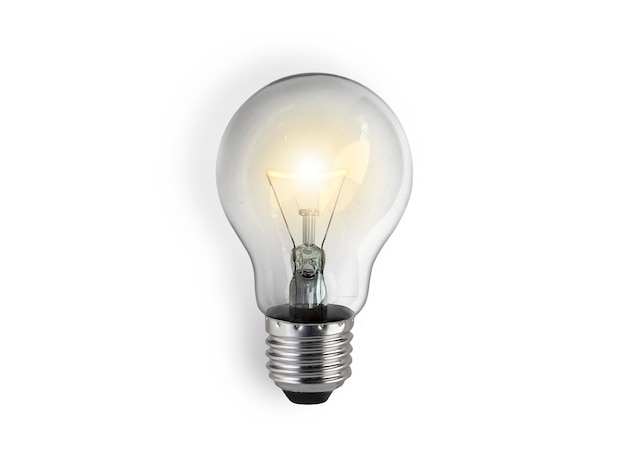 Arrière-plan transparent de l'ampoule éclairée