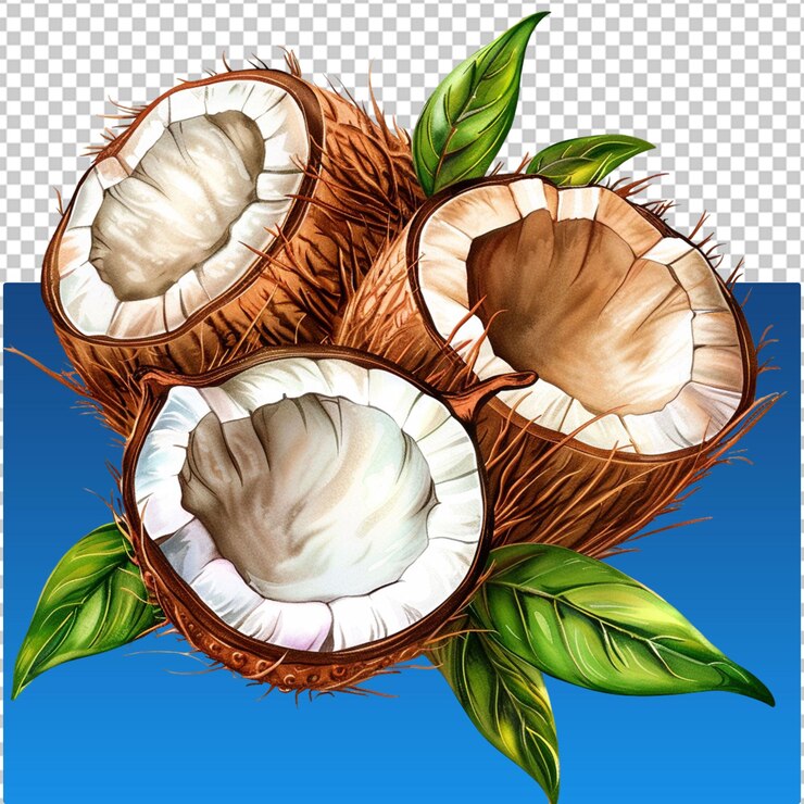 PSD arrière-plan transparent à base de noix de coco