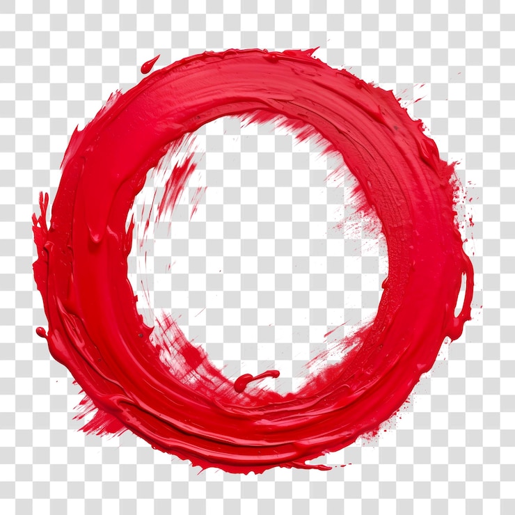 PSD arrière-plan transparent à cercle de peinture rouge