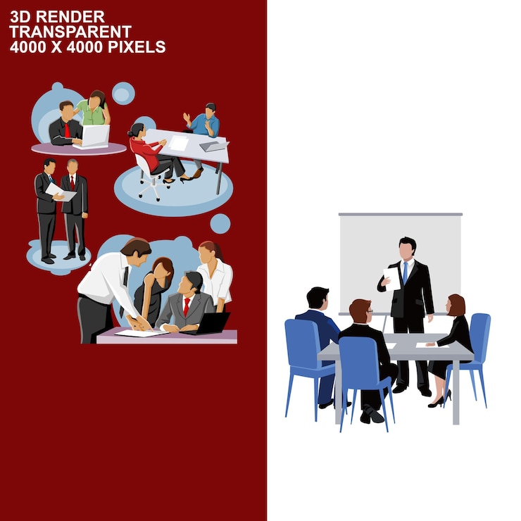 PSD arrière-plan transparent du travail de bureau
