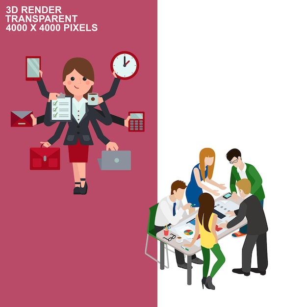 Arrière-plan transparent du travail de bureau