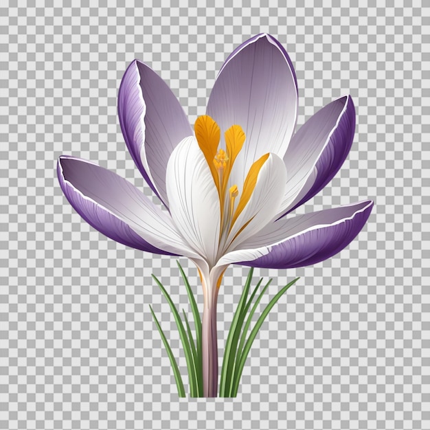 Arrière-plan transparent de fleur de crocus